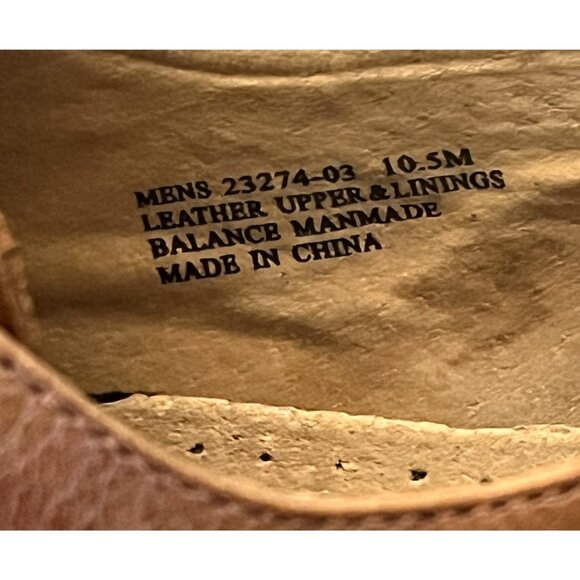 Stacy Adams Mens Square-Toe Leather Oxford Dress Shoes Tan Lace-Up Size 10.5M - Picture 7 of 11